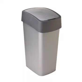 CURVER Flip Bin 45L Waste Bin Silver/Grey