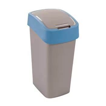 CURVER Flip Bin 45L Waste Bin Silver/Blue