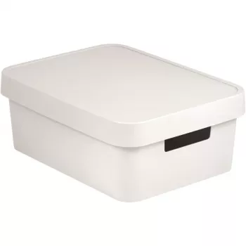 Curver Infinity Recycled 11L Storage Box with Lid, White