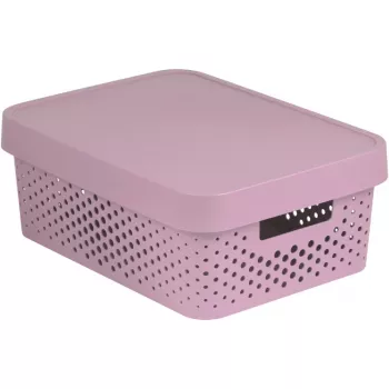 Curver Infinity Recycled Plastic Storage Box 11 L, 36 x 27 x 14 cm, Pink