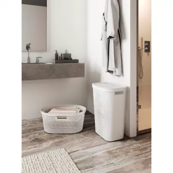 CURVER Infinity Recycled 40L Laundry Basket, Dark Grey