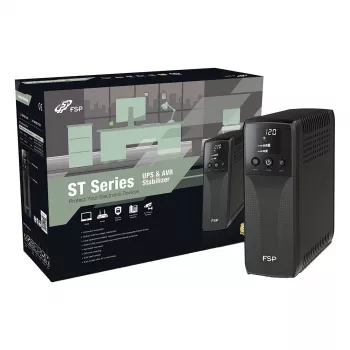 FSP ST 1500 Tower Line-Interactive UPS 1500VA 900W with 8x IEC C13 Outlets, USB & RS-232, RJ45 Surge Protection