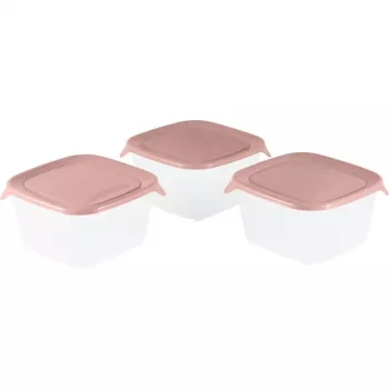CURVER Fresh&Go Square Storage Box Set 3x1.2L Pink