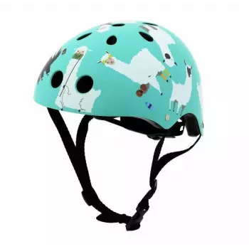 Hornit Llama Children's Bike Helmet, Medium 53-58cm, White/Multi, LED Light LLM921