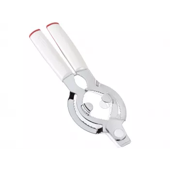 LEIFHEIT ComfortLine Jar Opener 103135 – Effortless Twist-Assist, Adjustable Handle, Dishwasher-Safe, White/Grey