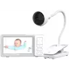 Chillax DM685 Wi-Fi/FHSS Video Baby Monitor with 5 inch Parent Unit, 1080p Camera, Pan-Tilt Function, Night Vision, Two-Way Talk, Temperature Sensor, Lullabies, White