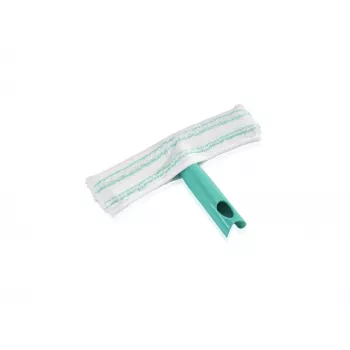 LEIFHEIT Window Squeegee M Hand Puller with Click System, 28 cm Rubber Squeegee, Ergonomic Non-Slip Handle, White/Green