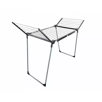 LEIFHEIT Pegasus 180 Solid Black Rotary Airer, 18 m Drying Length, Foldable, Rustproof, Indoor/Outdoor