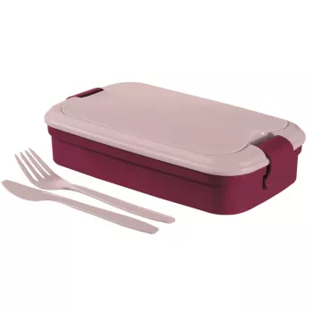 CURVER Lunch&Go Rectangular Food Container with Cutlery 1.4L Purple