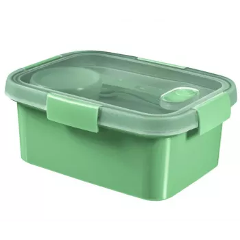 CURVER Lunch Set Rectangular Food Container 1.2L Smart Eco To Go 20x15x9cm Soft Green