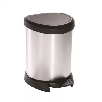 CURVER Deco Bin 5L Pedal Bin Silver