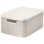 CURVER Style M Storage Box with Lid, 39.3 x 29.3 x 18.7 cm, Cream, 21.6L, Foldable