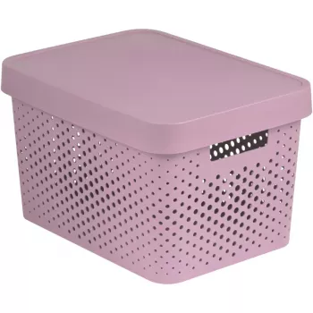 Curver Infinity Storage Box Made of Recycled Material 17 L, 36 x 27 x 22 cm, Pink