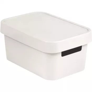 CURVER Infinity Recycled 4.5L Storage Box with Lid, 27 x 19 x 12 cm, White