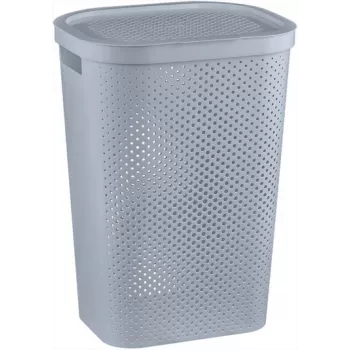 CURVER Infinity Recycled 60L Laundry Basket 44x35x60cm Grey
