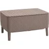 Keter Salemo Outdoor Coffee Table in Beige – Durable Resin Rattan-Look Patio Table