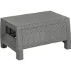 KETER Corfu Garden Coffee Table, Rattan-Effect Resin, Beige, Rectangular, Weather-Resistant, UV-Protected, Easy Assembly
