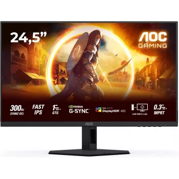 AOC 25G4SRE 24.5 inch Full HD IPS Gaming Monitor, 180Hz, 0.5ms, DisplayHDR 400, FreeSync Premium, Height-Adjustable Monitor AOC 25G4SRE (Refurbished)