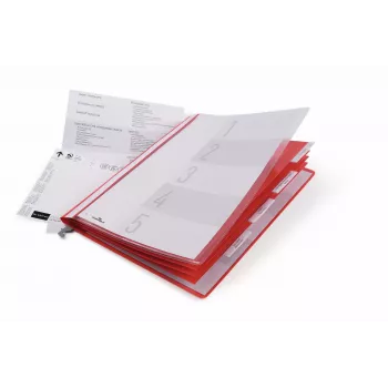 DURABLE 255503 Standard Display Folder A4 Red Transparent Front