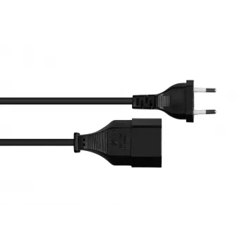 Kabelmeister Euro Extension Cable Type C to Euro Socket, Black, 0.75mm², 5m