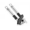 LEIFHEIT ProLine Manual Can Opener Made of Stainless Steel with Bottle Opener, Silver/Black