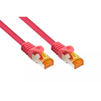 Kabelmeister Cat.7 S/FTP Patch Cable, TPE Jacket, Halogen-Free, Magenta, 0.15 m