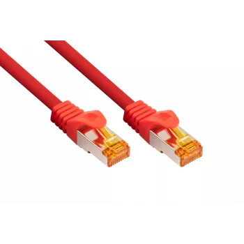 Kabelmeister Cat.7 S/FTP Patch Cable, TPE Jacket, Halogen-Free, Red, 15 m