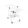 LEIFHEIT Classic 250 Flex Clothes Airer - 25 m Drying Length, Height-Adjustable Wings, Foldable, White/Blue