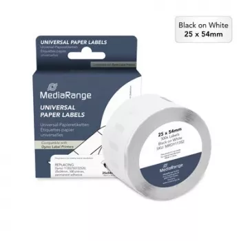 MediaRange Paper Labels for Dymo 11352/S0722520, 25x54mm, 500 Labels, White, Direct Thermal