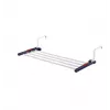 LEIFHEIT Quartett 20 Hanging Clothes Airer, 2m Drying Length, 4 Coated Steel Bars, Foldable, White/Blue