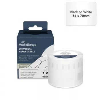 MediaRange Paper Labels for Dymo 99015/S0722440, 54x70mm, 320 Labels, White, Thermal Direct, Permanent Adhesive