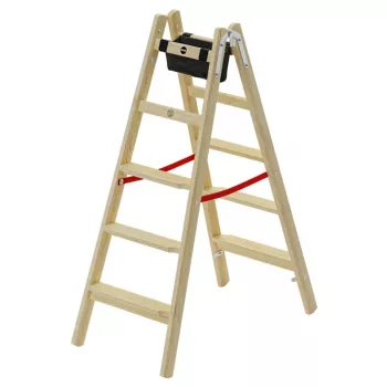 HAILO H77 ComfortLine Double-Sided Wooden Step Ladder 2x5 Steps
