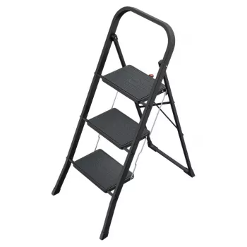 HAILO K44 StandardLine Folding Step, 3 Steps, Safety Bar, Black, 150 kg