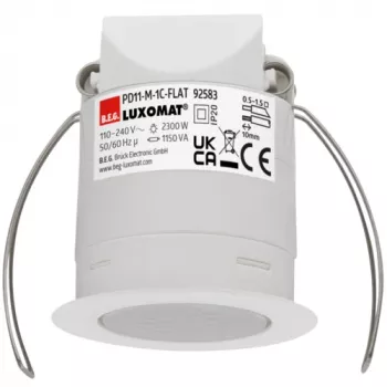 BEG BRCK LUXOMAT PD11-M-92583 Ultra-Flat Ceiling Presence Detector for Hollow Ceilings, PIR, 360°, 2300W, White