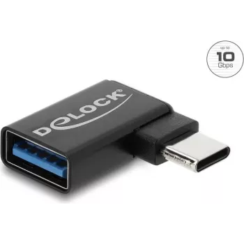 Delock USB 10 Gbps USB Type-C™ Plug to USB Type-A Socket Adapter, Left Angled