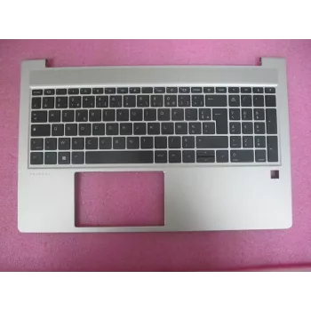 HP ProBook 450/455 G6/G7 Top Cover Assembly with French AZERTY Keyboard, without Smart Card Reader, Natural Silver