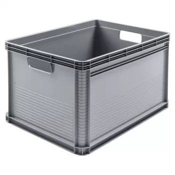 keeeper Robert 64L Heavy-Duty Transport Box, 60 kg Load Capacity, 600x400x320 mm, Grey