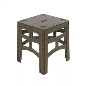 KEEEPER Timo Folding Camping Table M, Olive, Aluminium, 80 kg Load, 46.5x44.5x55 cm