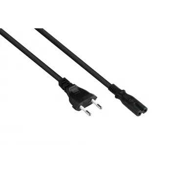 Kabelmeister Euro Power Cable Type C to C7/Euro 8 Socket, Black, 0.75mm², 1.5m