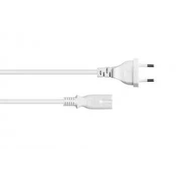 Kabelmeister Euro Power Cable CEE 7/16 to IEC C7, White, 0.75 mm², 5 m