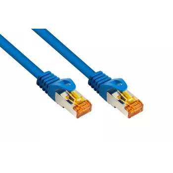 KABELMEISTER RJ45 Patch Cable Cat.7 Bulk Cable, Highly Flexible TPE Jacket, Halogen-Free, Blue, 0.15m