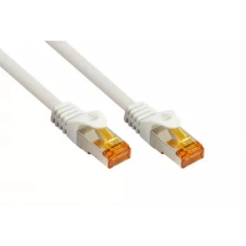 KABELMEISTER RJ45 Patch Cable Cat.7 S/FTP 2m White - Halogen-Free TPE, 10GbE, 600MHz
