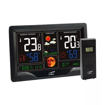 MACLEAN URZ3510LX Wireless Weather Station with Colour Display, Black