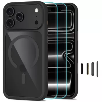TECH-PROTECT MAGONE MagSafe Case & Glass 2-Pack for iPhone 17 Pro Max / 18 Pro Max - Black/Transparent