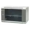 EMITER EM/AP6406 19-Inch 6U wall-mounted network cabinet, 600x450x370 mm, tempered glass door, steel, black