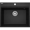DEANTE ZRC_210A 1-Bowl granite composite kitchen sink, black, inset, with overflow