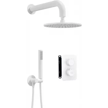 DEANTE Concealed Thermostatic Shower Set with BOX System and Rain Shower Head, Matt Black
