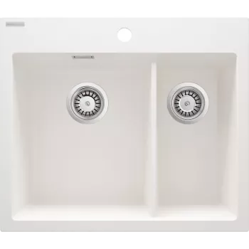 DEANTE ZQE A503 1.5-Bowl granite composite kitchen sink with drainer, graphite