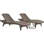 KETER Sun Lounger Set 2 Pieces + Table Pacific Beige