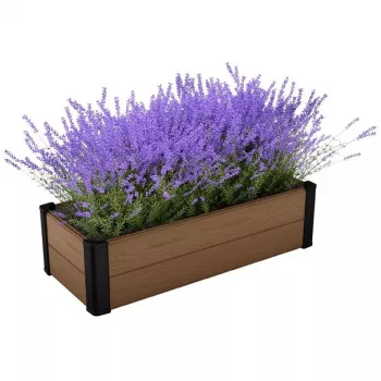 KETER Rectangular Flower Bed Maple Trough 106x52x32cm Brown